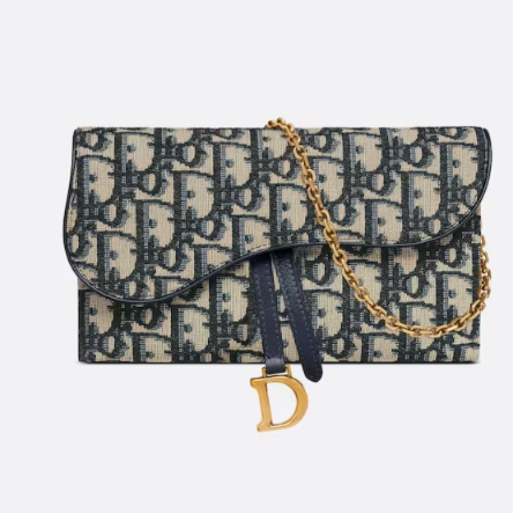 AUTHENTIC !!! LONG SADDLE WALLET WITH CHAIN